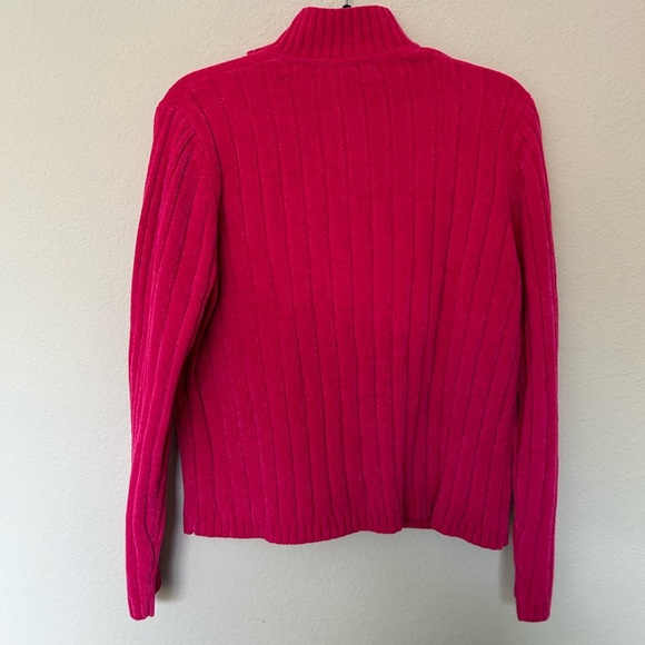 Karen Scott Pink Quarter Zip Women’s Size Large Petite Fall Cozy Preppy Winter - Picture 4 of 4